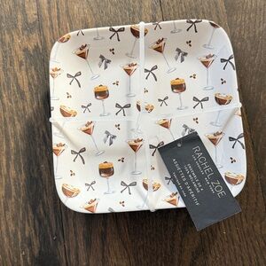 Martini espresso appetizer plates NEW 4 pc